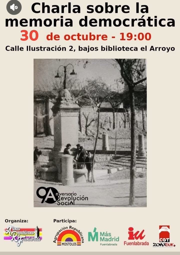30 oct · Charla sobre la memoria democrática en Fuenlabrada